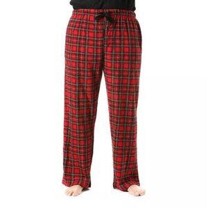 #followme Men's Red & Black Plaid Super Soft Fleece Pajama Pants -- Small 28/30